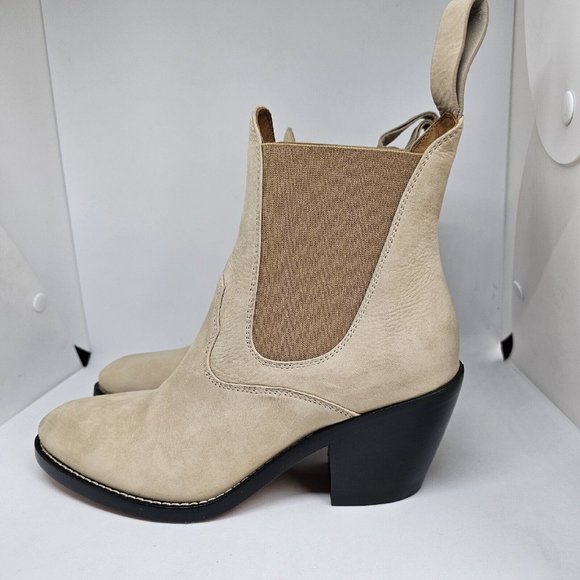 Chloe Calfskin Suede Ankle Boot Biscotti Beige Size 36 - Picture 2 of 16